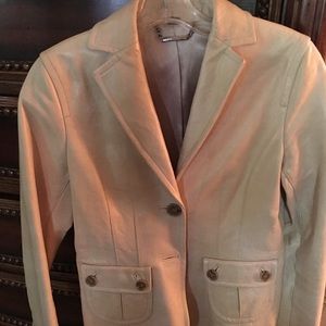 Cream Leather Jacket